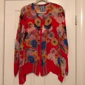 NWT Johnny Was Button-down Blouse in Cupra Rayon Size XXL